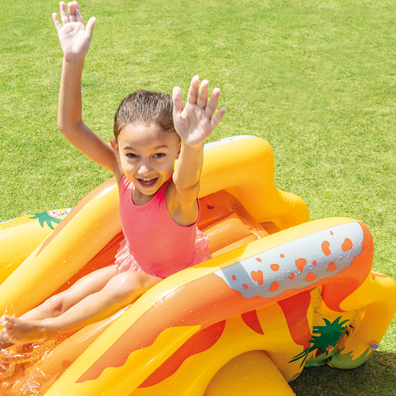 INTEX57444 Dinosaur Volcano Slide Inflatable Pool Baby Sand Ball Pool Inflatable toys wholesale Application Scenario