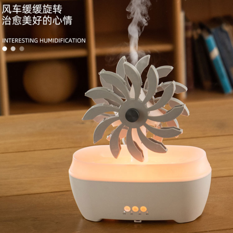 New windmill water drop household fog volume remote control ultrasonic aroma diffuser essential oil diffuser, seven-color lamp humidifier aroma diffuser details Picture
