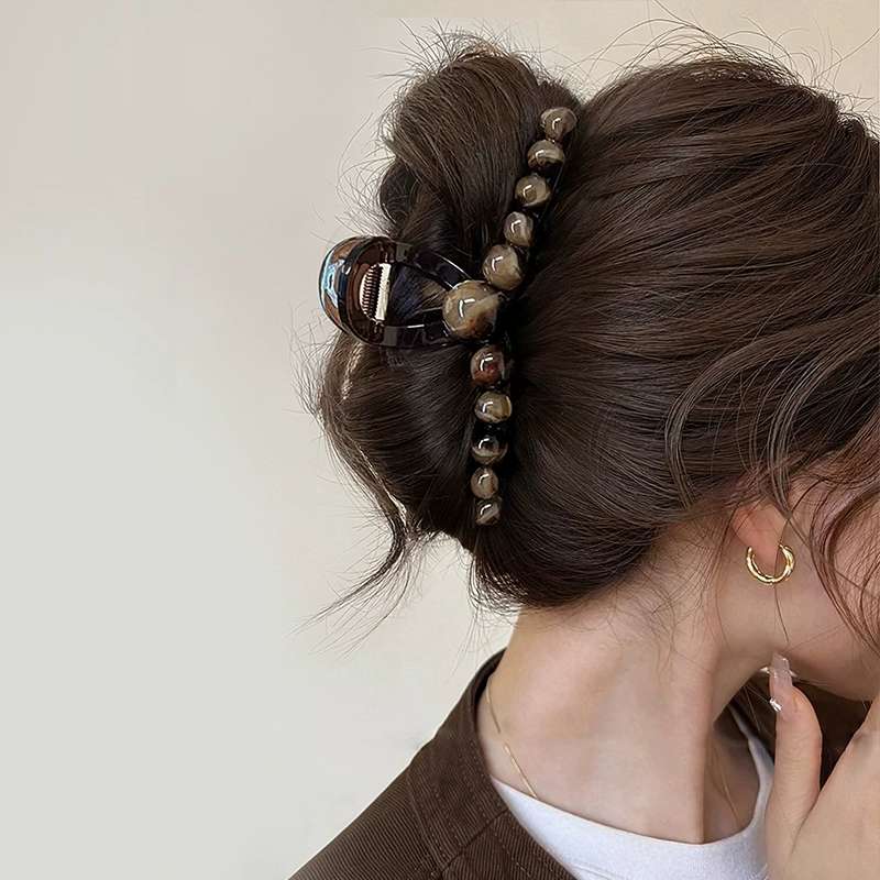 气质抓夹女2024新款高级感鲨鱼夹大号发量多后脑勺盘发发夹头饰详情图5