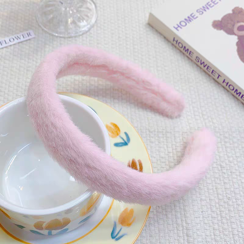 Autumn and winter plush high top hair band 2023 New style, holiday Internet celebrity anti-slip hair clip for washing face, hair braid detail image 12
