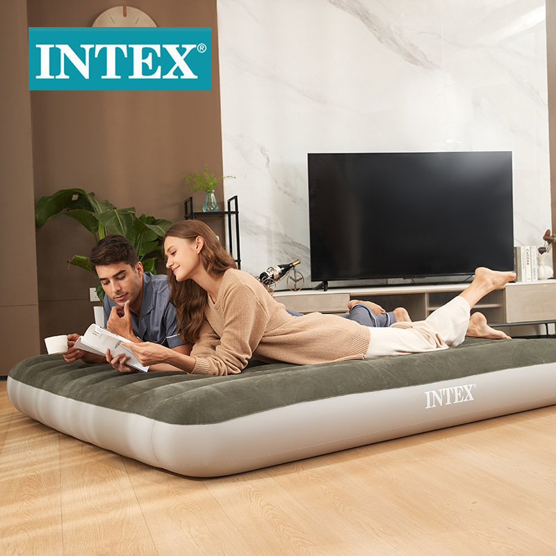 车载床垫/intex/Intex/拉丝充气床白底实物图