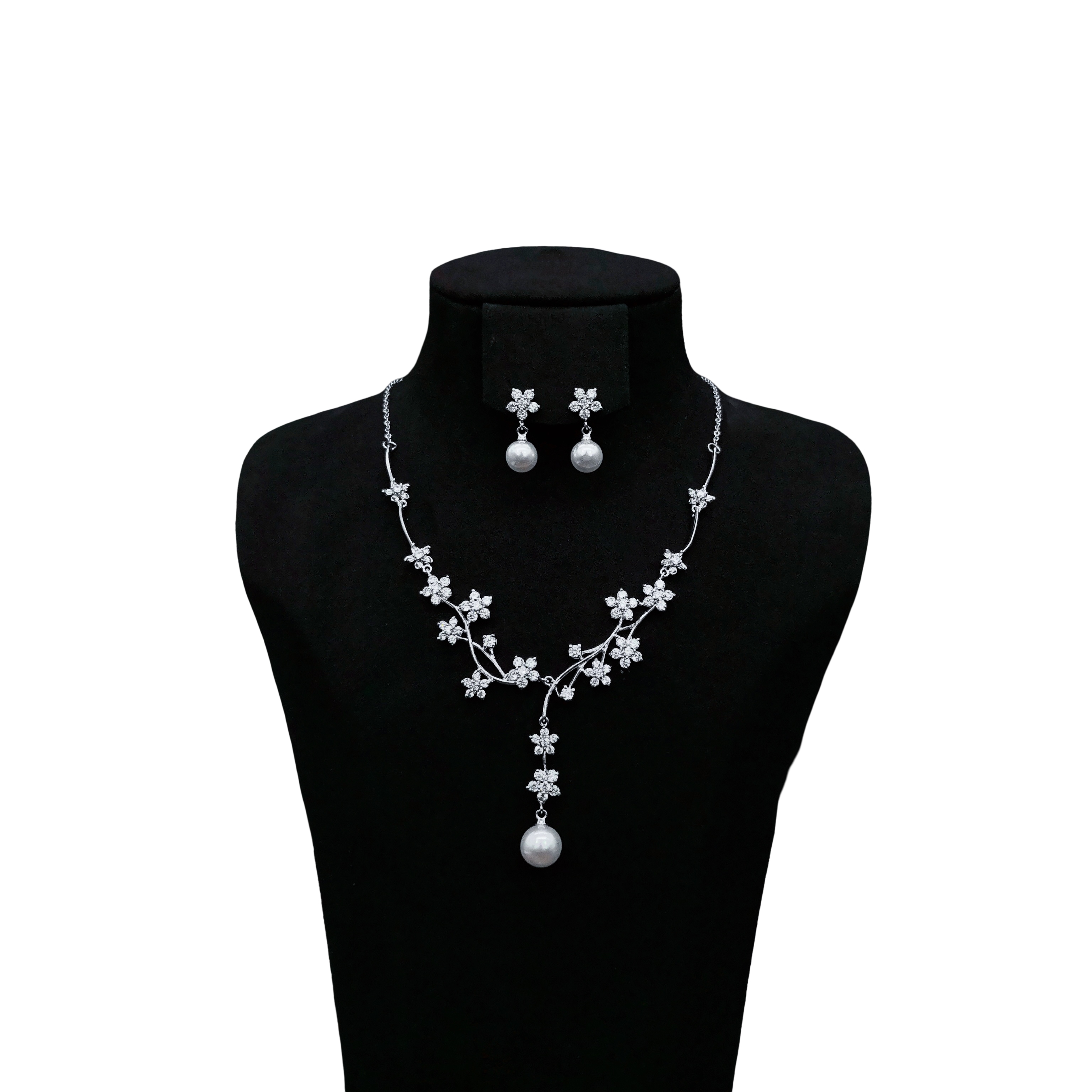 Necklace, earring set, Korean-style wedding dress jewelry, shining zircon wedding banquet and annual meeting stud earrings, luxurious and versatile, exquisite and adjustable zircon necklace, bride's wedding dress and evening dress accessories, long and fashionable earrings for women Item Picture