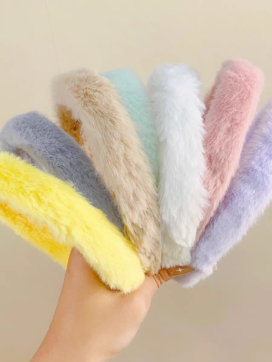 Autumn and winter plush high top hair band 2023 New style, holiday Internet celebrity anti-slip hair clip for washing face, hair braid Specification image