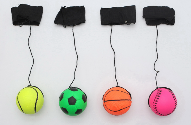 儿童玩具弹力球跳跳球 休闲运动毛绒充气球 传统玩具球类 带绳发光球 发光玩具 乐趣无穷细节图