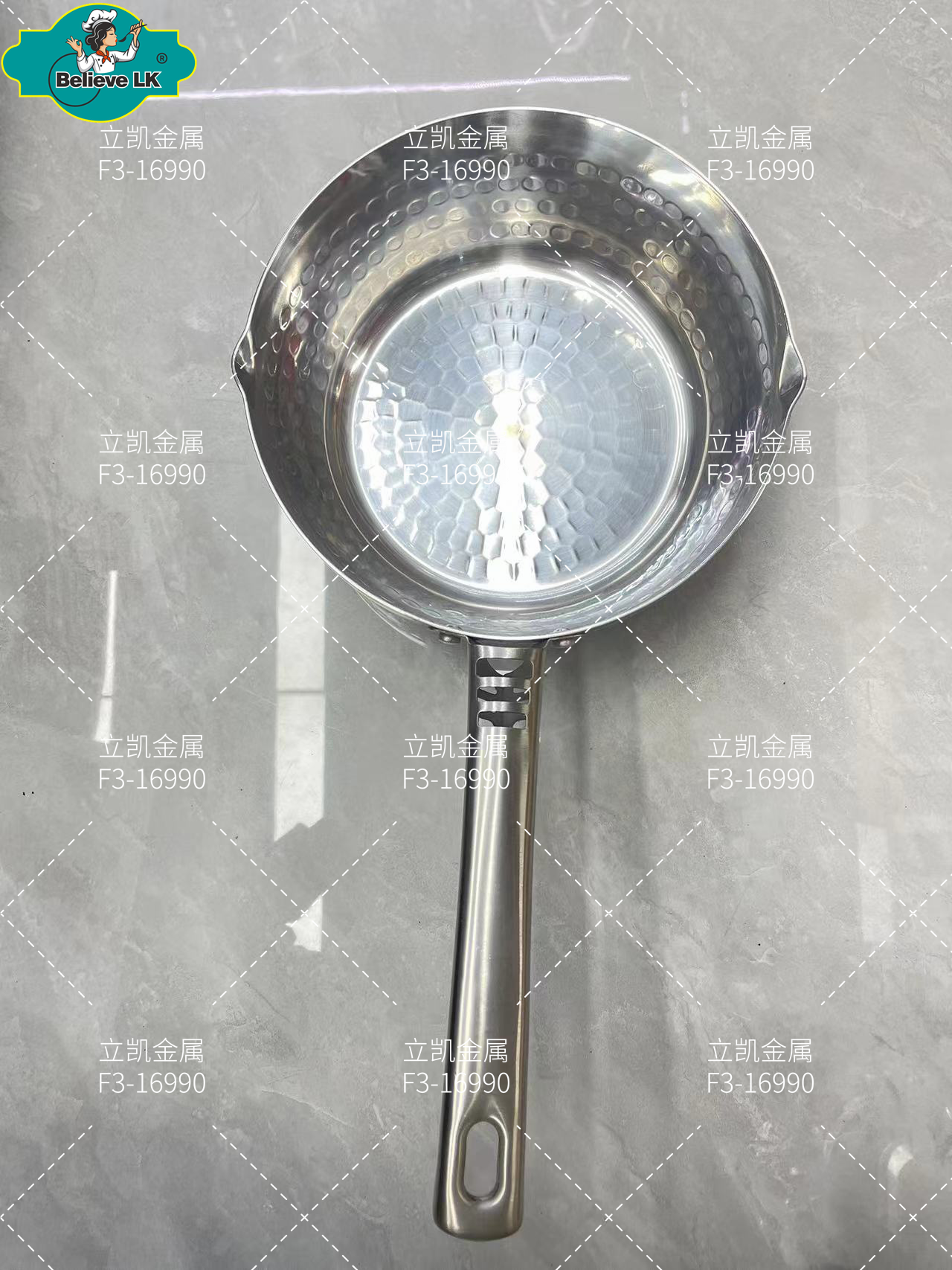 铝制品 新款扁钢柄雪平锅18cm24cm