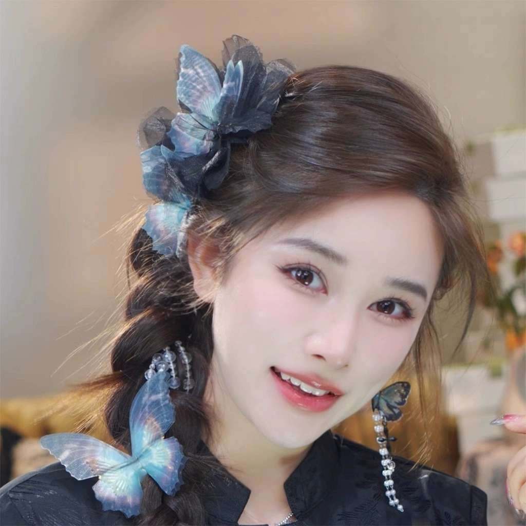 幻蝶流苏抓夹大号女2024新款高级感蝴蝶发夹头饰后脑勺盘发鲨鱼夹详情图4