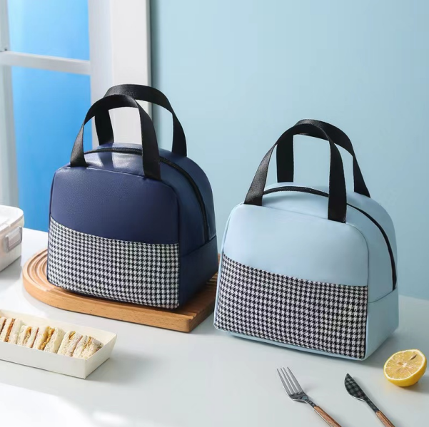 G33-1312 Thousand Bird Grid Insulated Bag, fresh and clean insulated bag, portable insulated bag, office worker insulated bag detail image 7