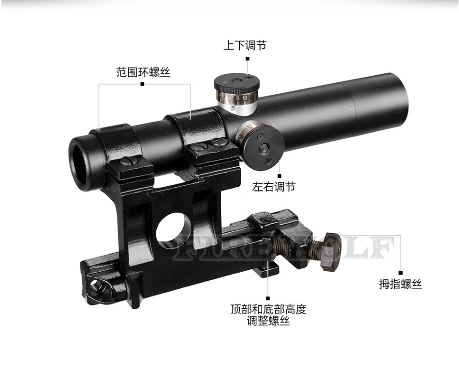 210106 莫辛纳干SVT-40瞄准镜3.5X20光学十字镜瞄准器上下左右肉眼可见详情4