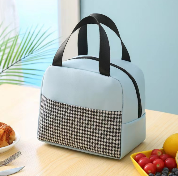G33-1312 Thousand Bird Grid Insulated Bag, fresh and clean insulated bag, portable insulated bag, office worker insulated bag detail image 3