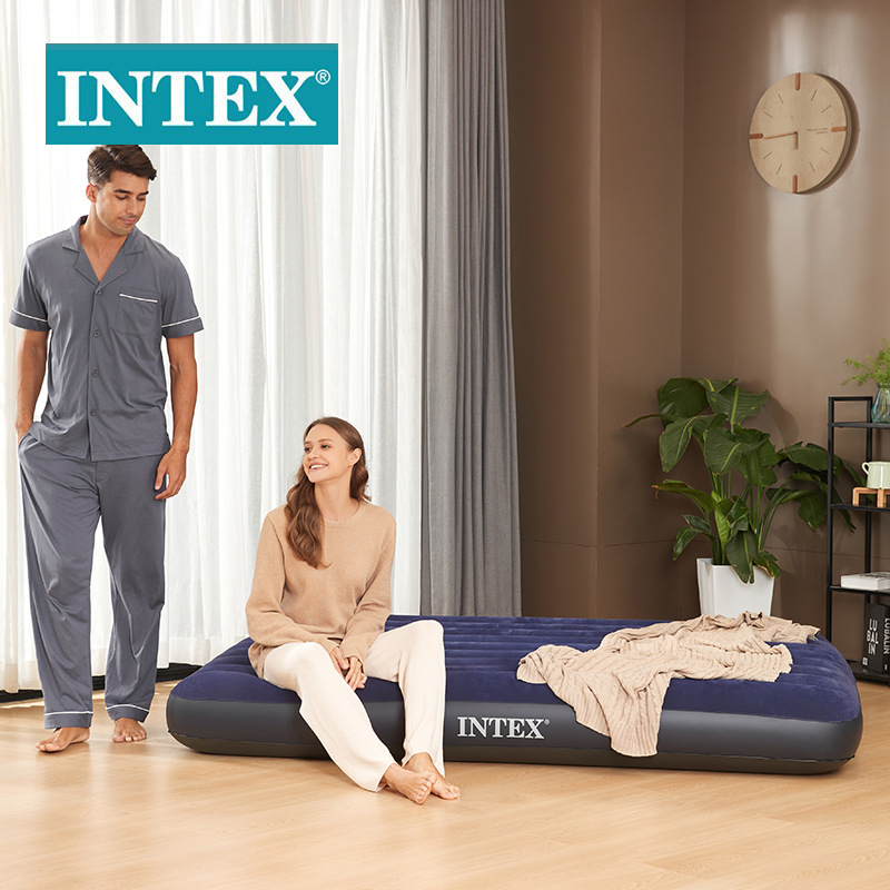INTEX 64759 Outdoor camping flocking line air bed Inflatable mattress for export car inflatable bed