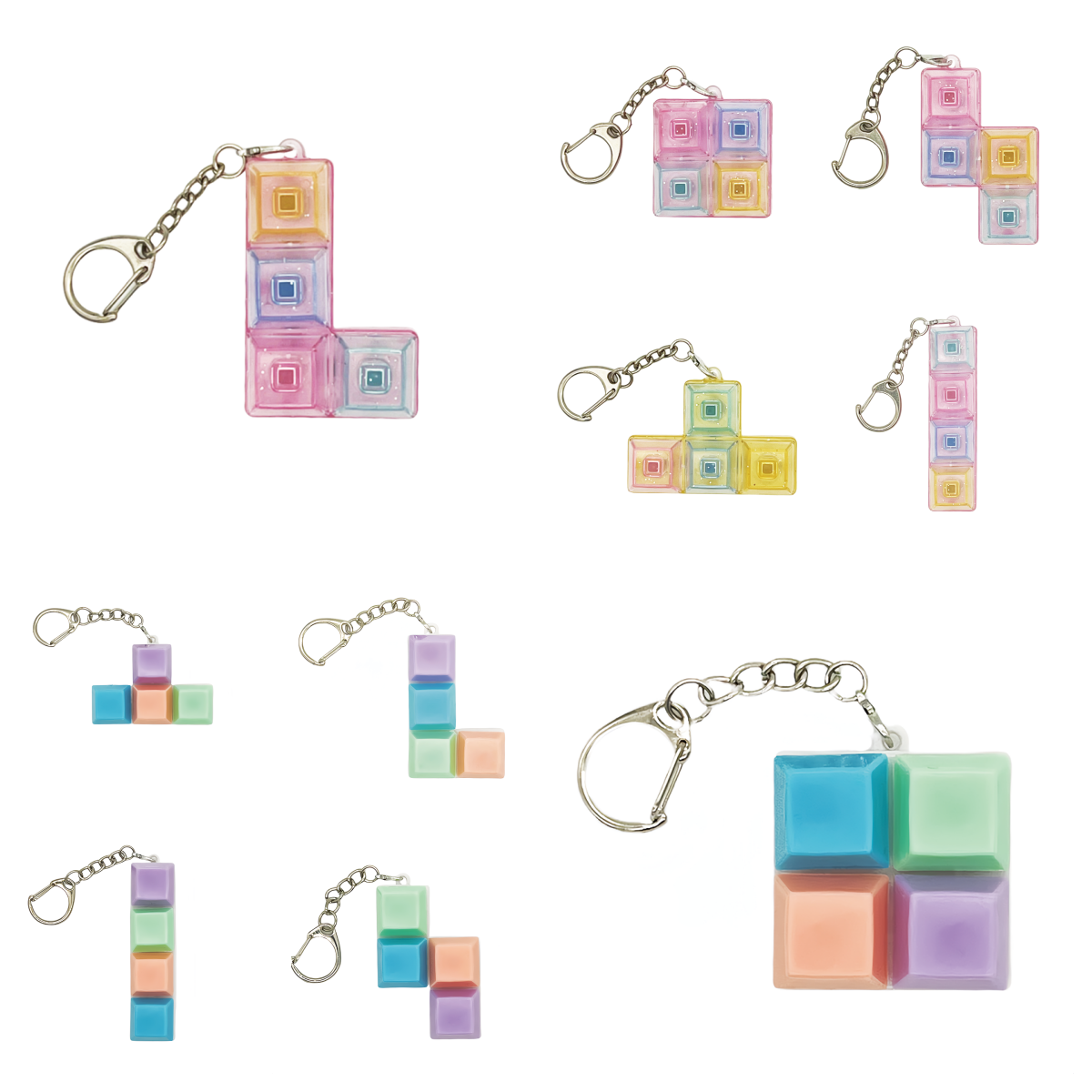 四键俄罗斯方块功德按键电子木鱼解压钥匙扣指尖解压玩具男女减压