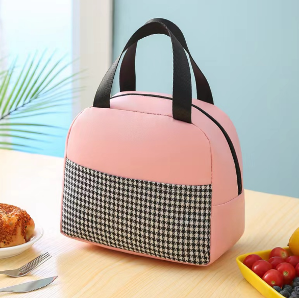 G33-1312 Thousand Bird Grid Insulated Bag, fresh and clean insulated bag, portable insulated bag, office worker insulated bag detail image 2