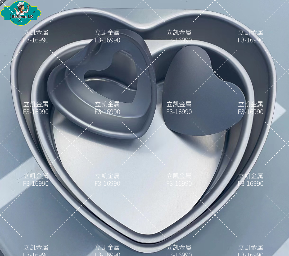 铝制品 活底心型蛋糕模LKH2035-3038详情1