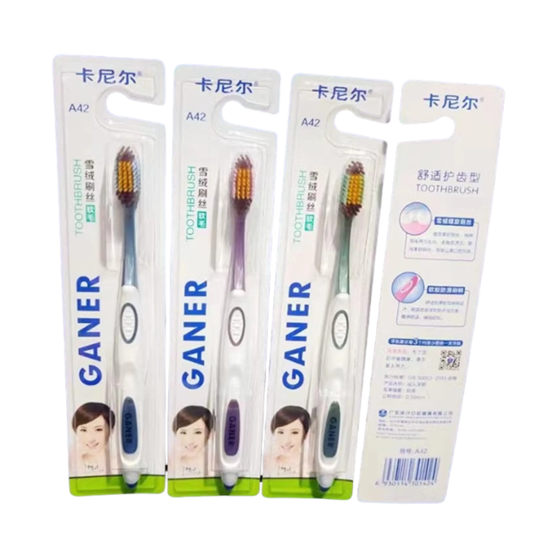 Gamier A42 Toothbrush Spiral Snow Velvet Soft Brush Silk Multi-Angle Cleaning Teeth Non-Slip Handle Free Shipping details Picture
