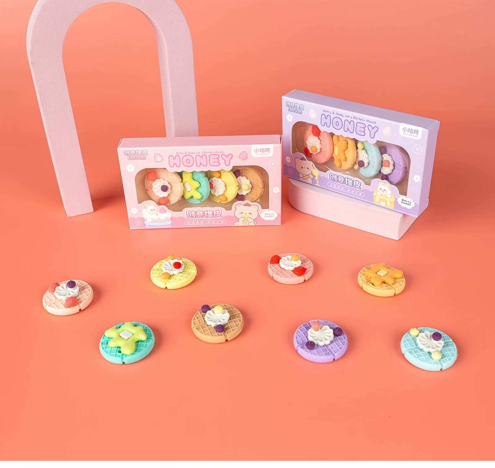 橡皮/库洛米/变形小汽车/樱花像皮/橡皮擦圆珠笔细节图