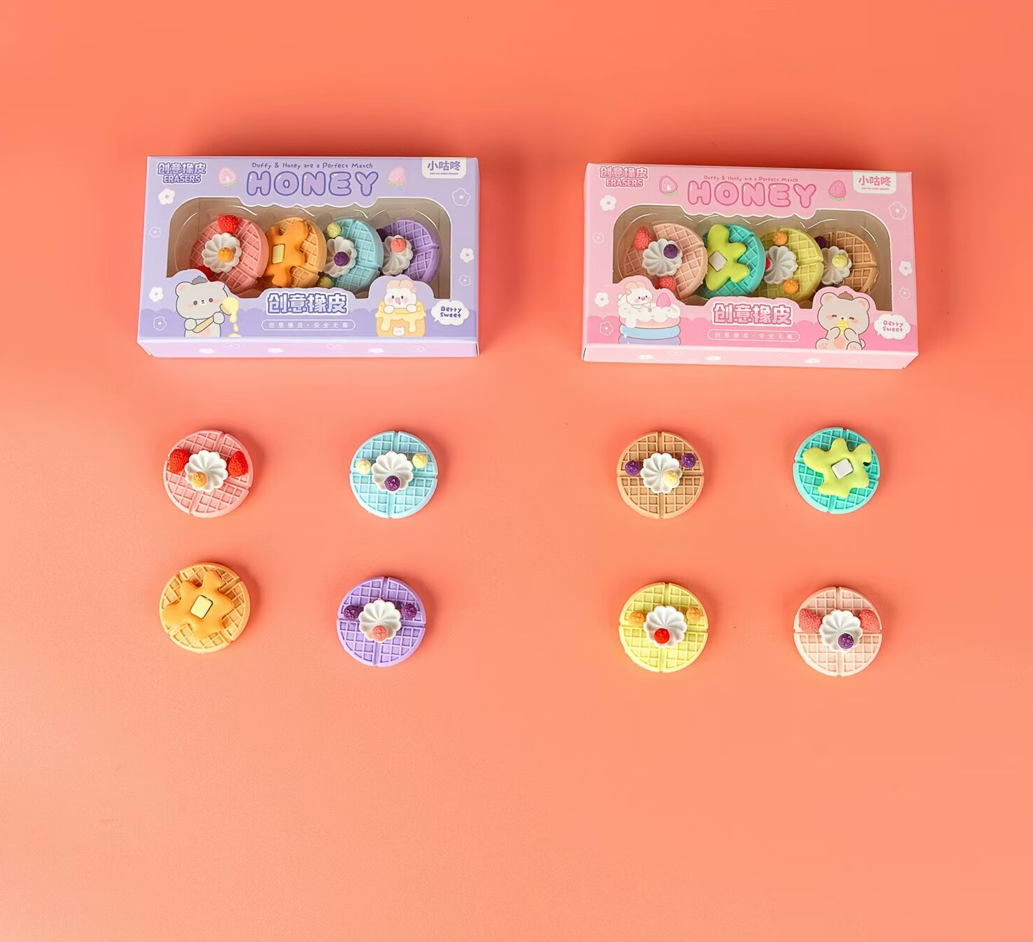 橡皮/库洛米/变形小汽车/樱花像皮/橡皮擦圆珠笔产品图