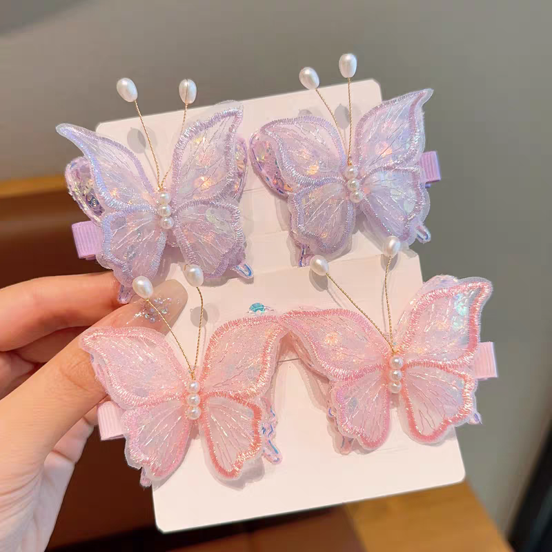 Children's butterfly hair clips, little girls' hair won't be damaged, princess hair clips, girls' broken hair, stylish clips, new baby hair accessories
