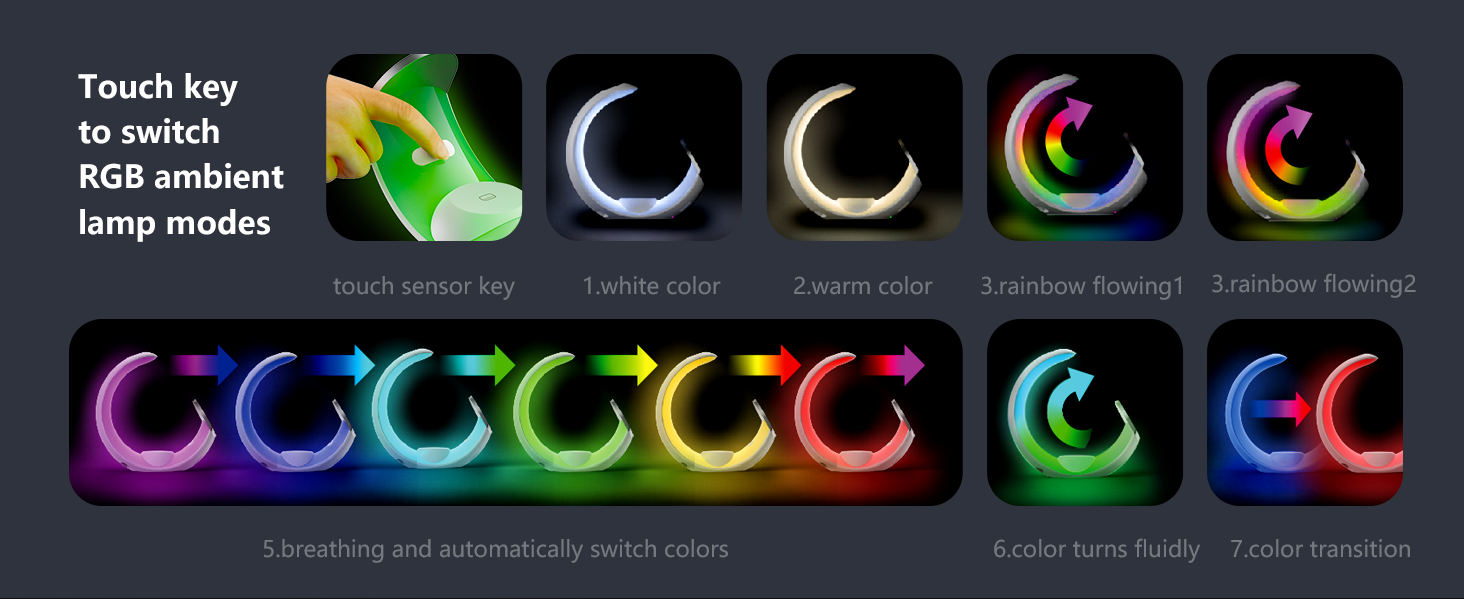 Little Moon Multi-functional magnetic wireless charger, 4-in-1 mobile phone wireless charger, watch, earphone wireless charger, RGB ambient light pic 7