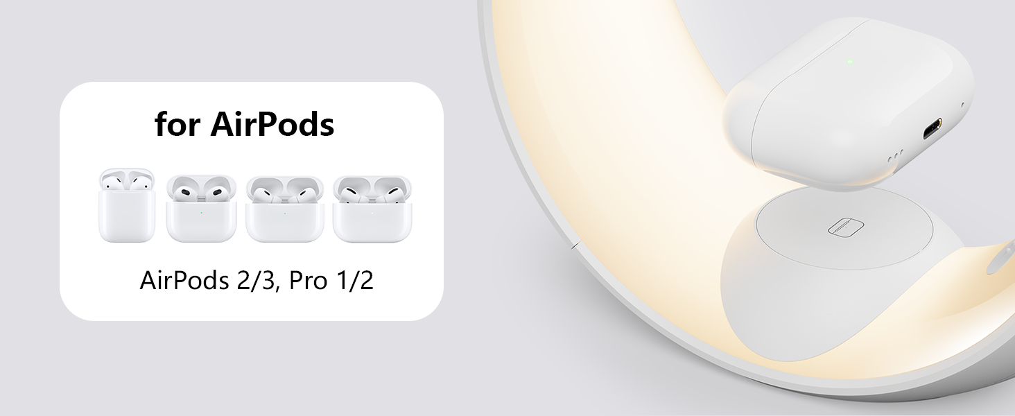 Little Moon Multi-functional magnetic wireless charger, 4-in-1 mobile phone wireless charger, watch, earphone wireless charger, RGB ambient light pic 4