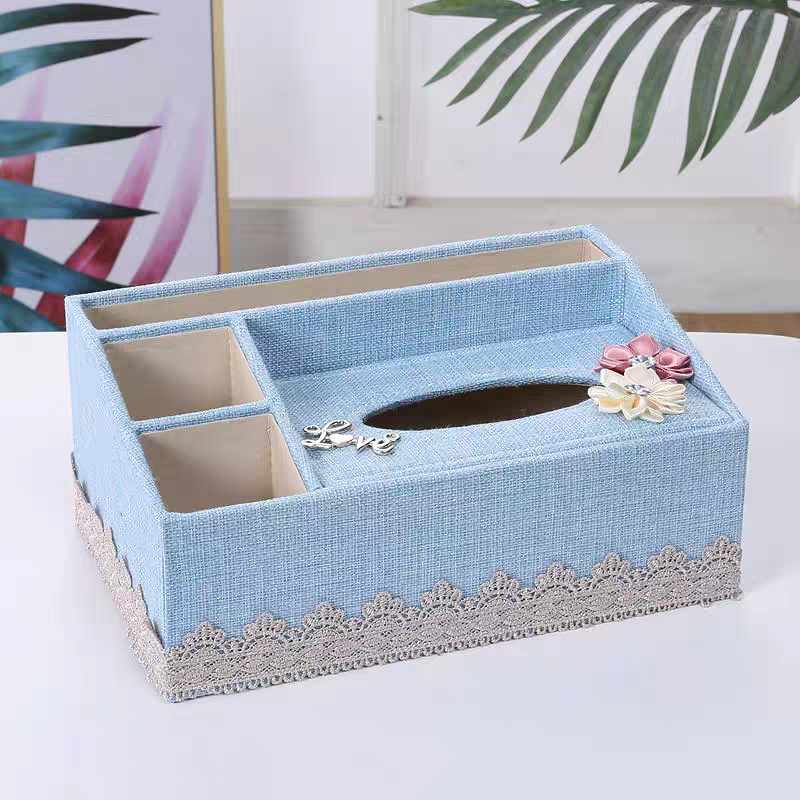 布艺多功能纸巾盒欧式茶几客厅抽纸盒家用遥控器收纳盒餐厅抽纸盒详情图3