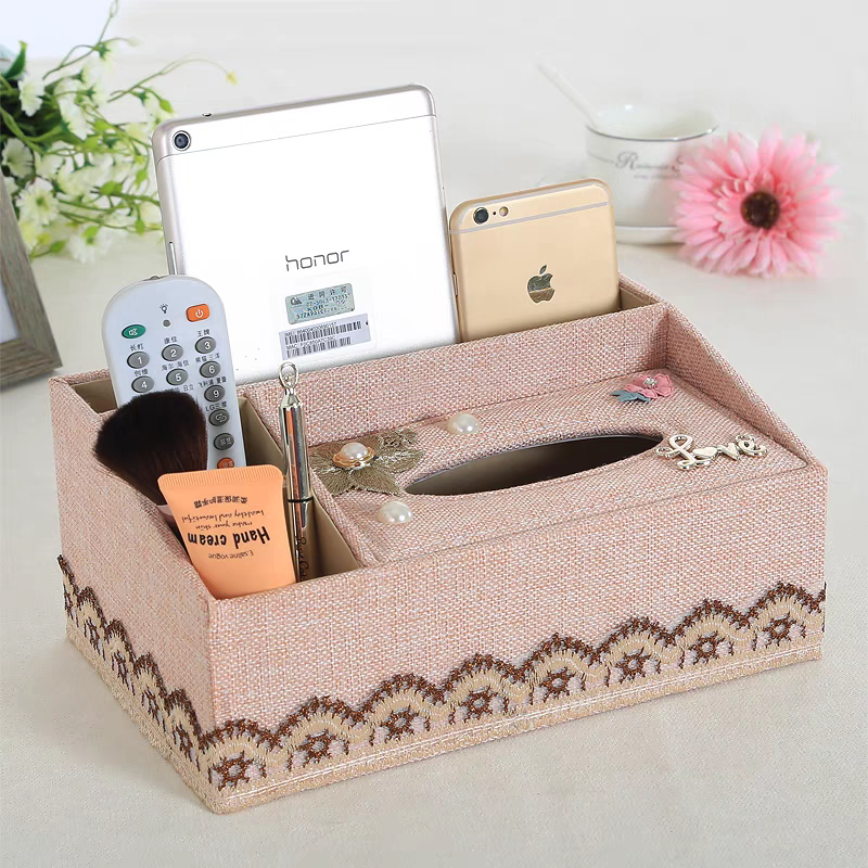 布艺多功能纸巾盒欧式茶几客厅抽纸盒家用遥控器收纳盒餐厅抽纸盒详情图7