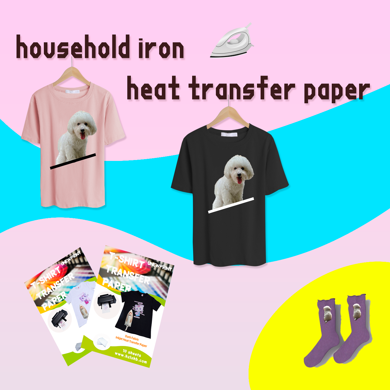 Dark Heat Transfer Paper A4 Iron T-Shirt Transfer Paper Application Scenario