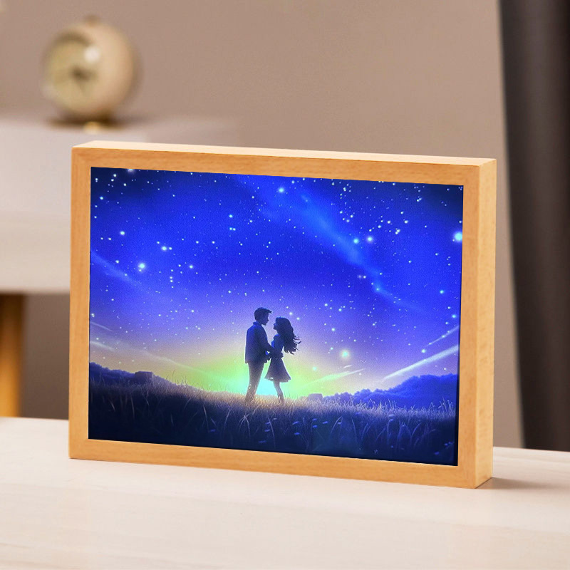 Creative luminous paintings, bedroom bedside scenery, LED night lights, three-color ambient lights, sunlight paintings, light paintings, souvenirs, night lights, customizable and popular items Specification image