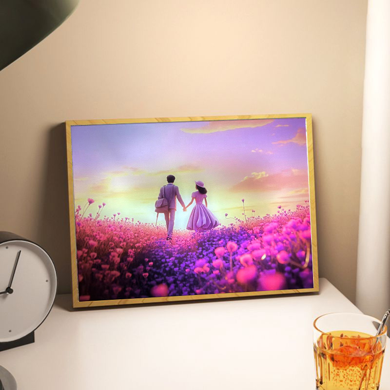 Creative luminous paintings, bedroom bedside scenery, LED night lights, three-color ambient lights, sunlight paintings, light paintings, souvenirs, night lights, customizable and popular items Application Scenario