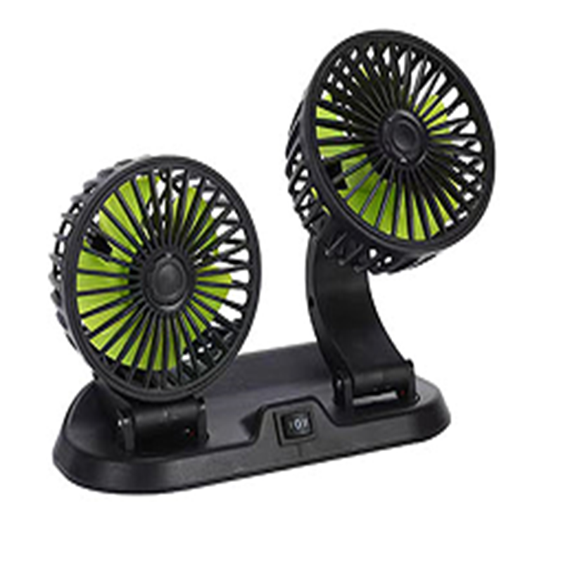 Ventilador de coche de doble cabezal (enchufe USB) details Picture