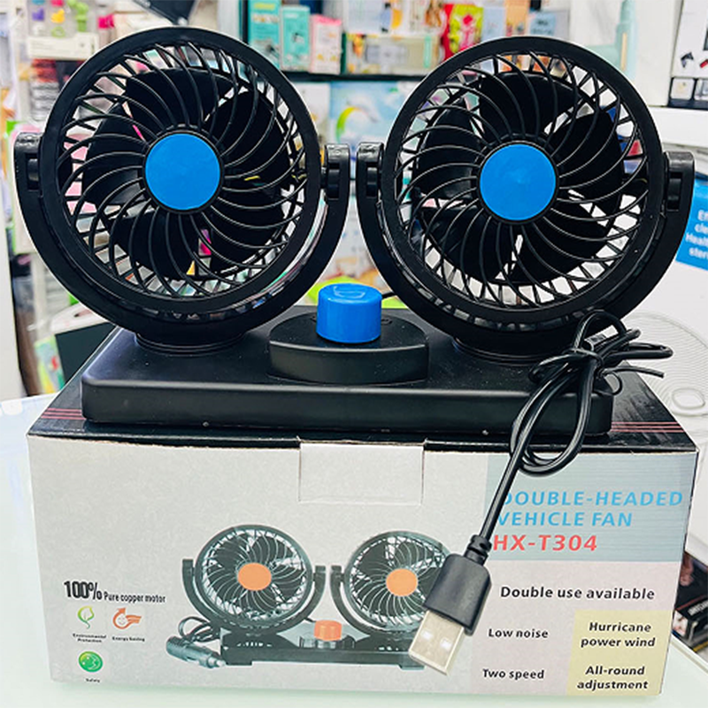 Ventilador a bordo de doble cabezal (enchufe USB con motor grande de 5v)