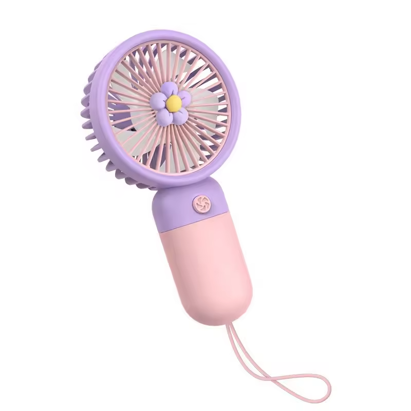 Mini portable fan, outdoor hand fan, student office, made of durable plastic material, battery-charged fan details Picture
