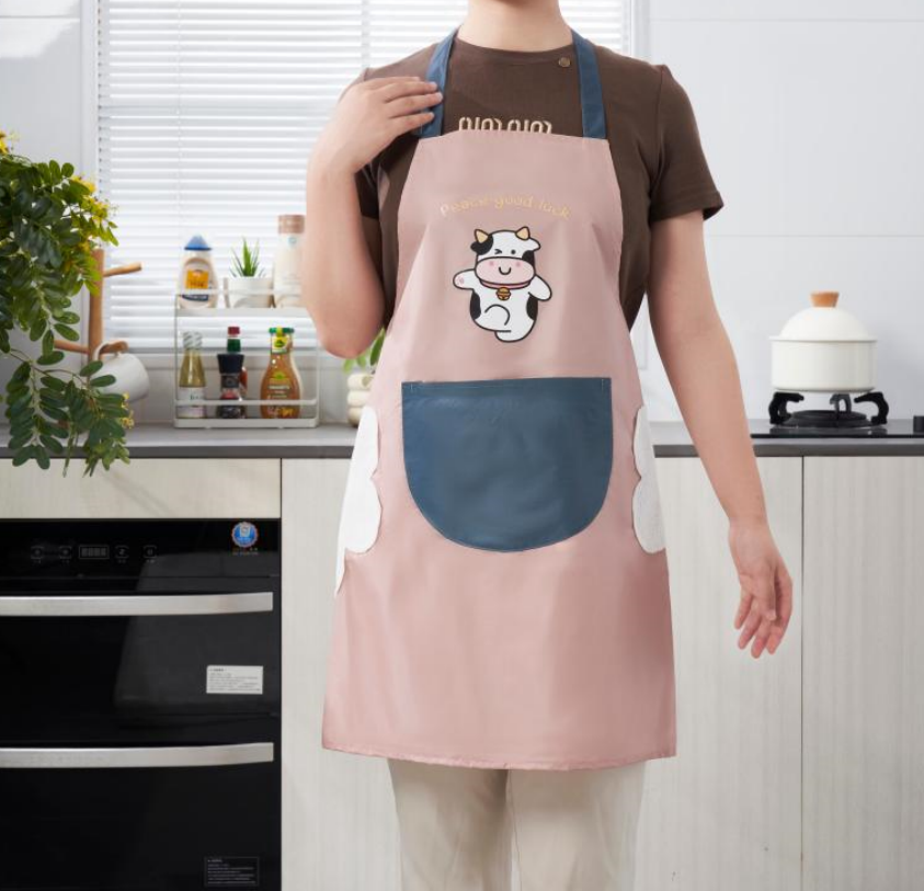 G33-1863帆布围裙领带式围裙清新风围裙加厚防水围裙高颜值围裙白底实物图