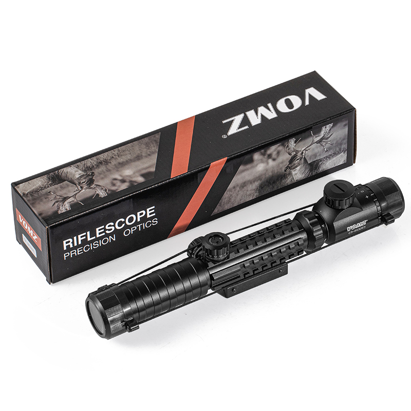 瞄准镜/十字倍镜/下挂激光/瞄准器/固定夹枪白底实物图