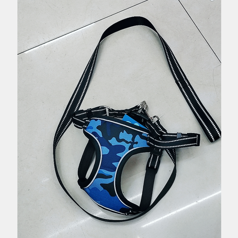 宠物用品 宠物迷彩牵引绳胸背套装 反光线牵引绳背带狗狗安全外出必备详情1