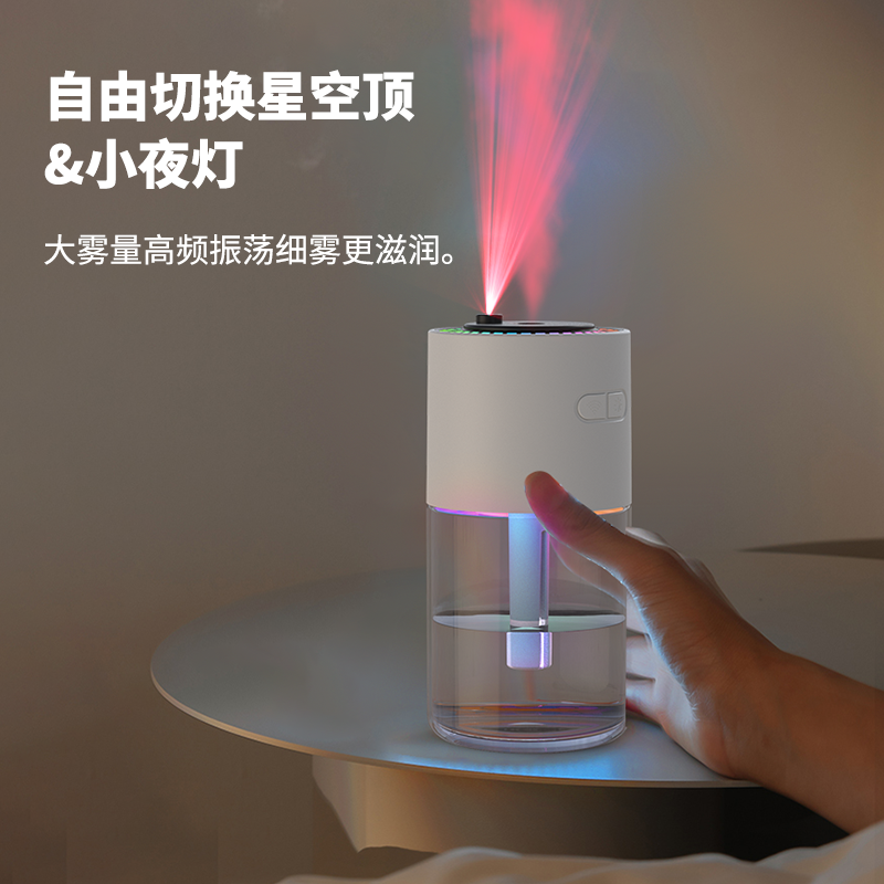 Nuevo star top humidificador escritorio silencioso oficina aire aromaterapia locomotora carga mini proyector luz humidificador Application Scenario
