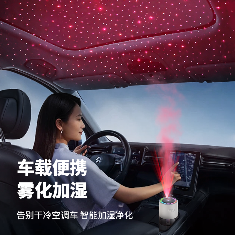 Nuevo star top humidificador escritorio silencioso oficina aire aromaterapia locomotora carga mini proyector luz humidificador Item Picture