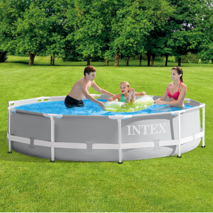 INTEX26700户外游泳池10尺灰色圆形管架水池 pvc管架戏水池批发详情5
