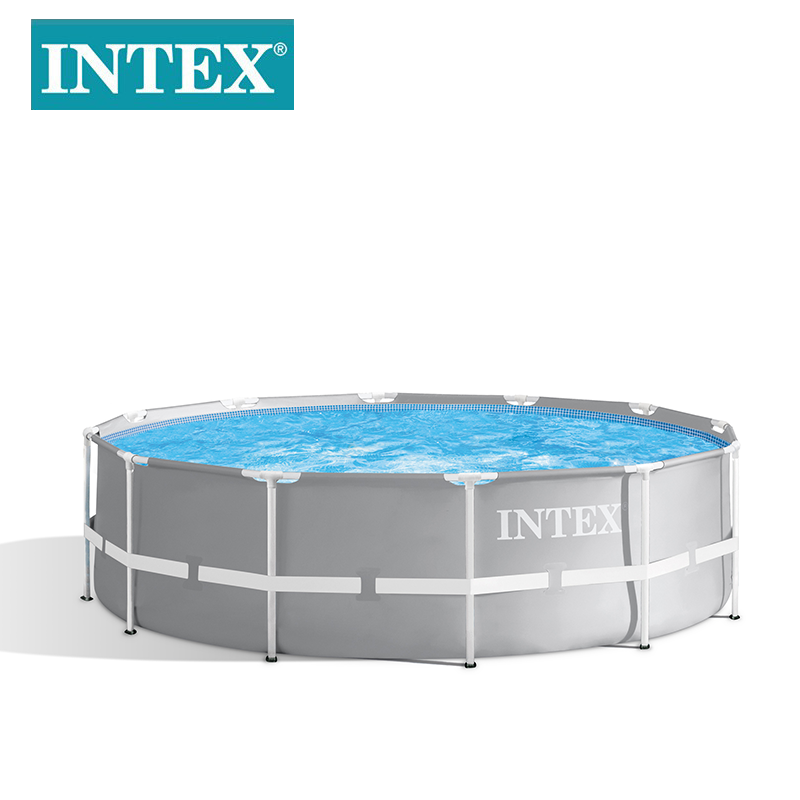 INTEX26716 Outdoor swimming pool 10-foot grey circular tube frame water pool set, children's water play pool wholesale details Picture