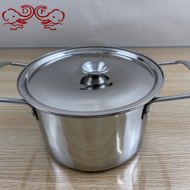 DF68787 Korean instant noodle pot, thickened stainless steel covered ramen pot, golden outdoor multi-purpose small hot pot soup pot, DF TRADINGHOUSE Item Picture