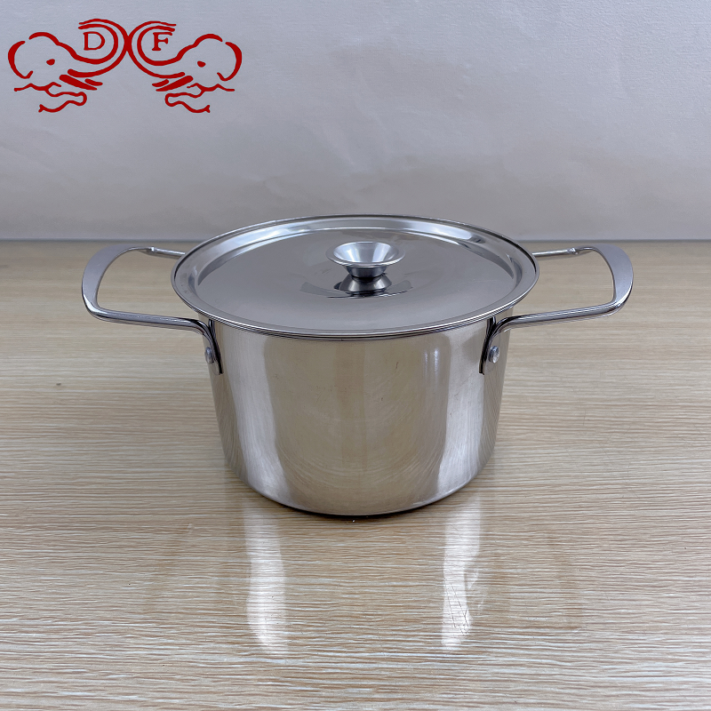 DF68787 Korean instant noodle pot, thickened stainless steel covered ramen pot, golden outdoor multi-purpose small hot pot soup pot, DF TRADINGHOUSE details Picture