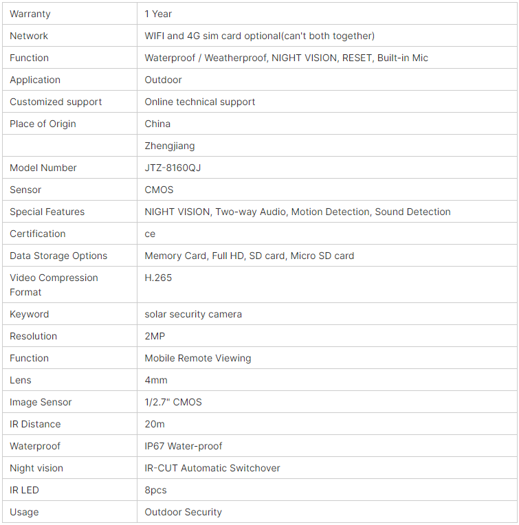 Jortan 2023热销 2MP/8MP 摄像头安全摄像头 yoosee wifi摄像头1倍变焦室外摄像头 icsee详情12