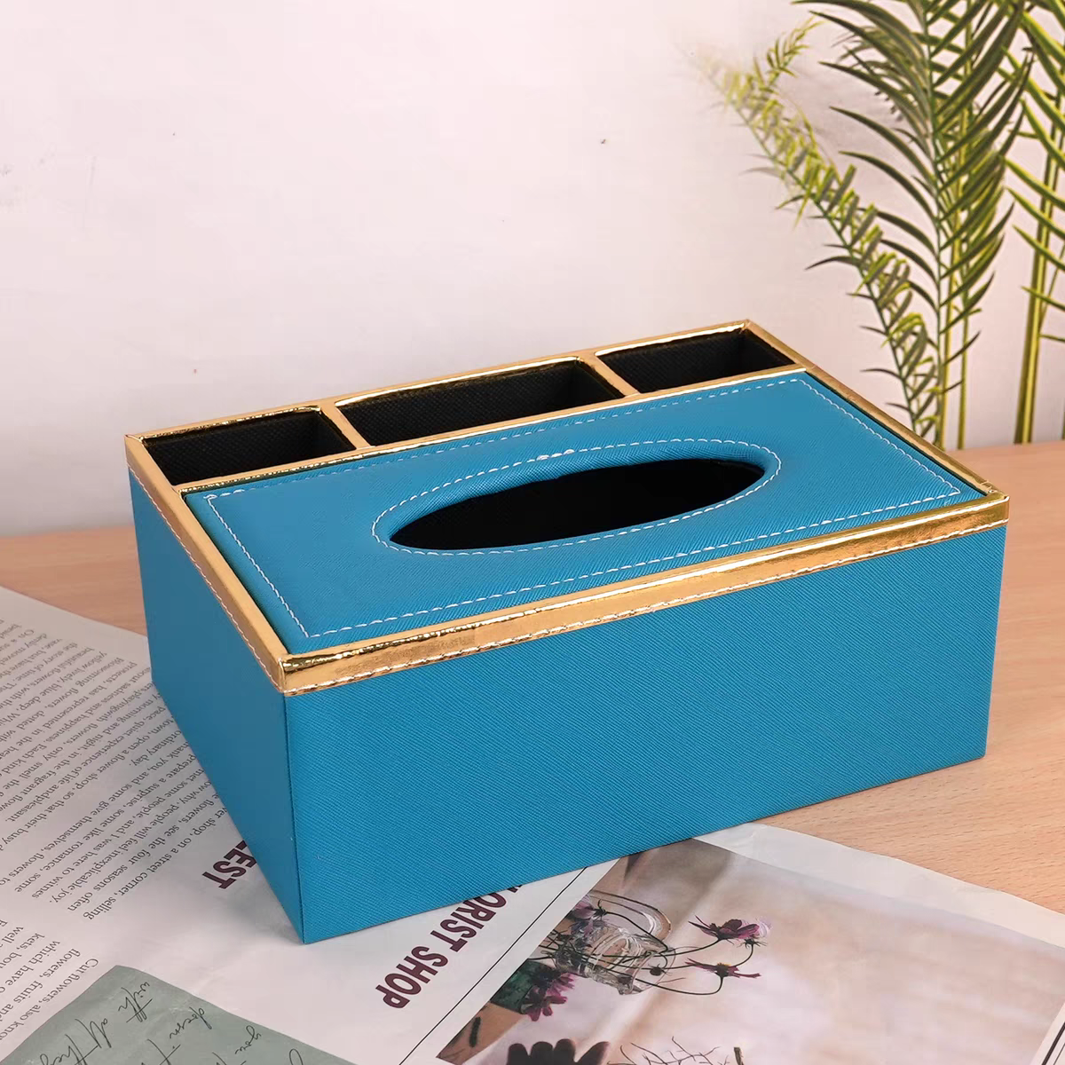 Multi-functional household tissue box, high-end European-style hotel and guesthouse leather tissue box, napkin box, customizable logo Item Picture