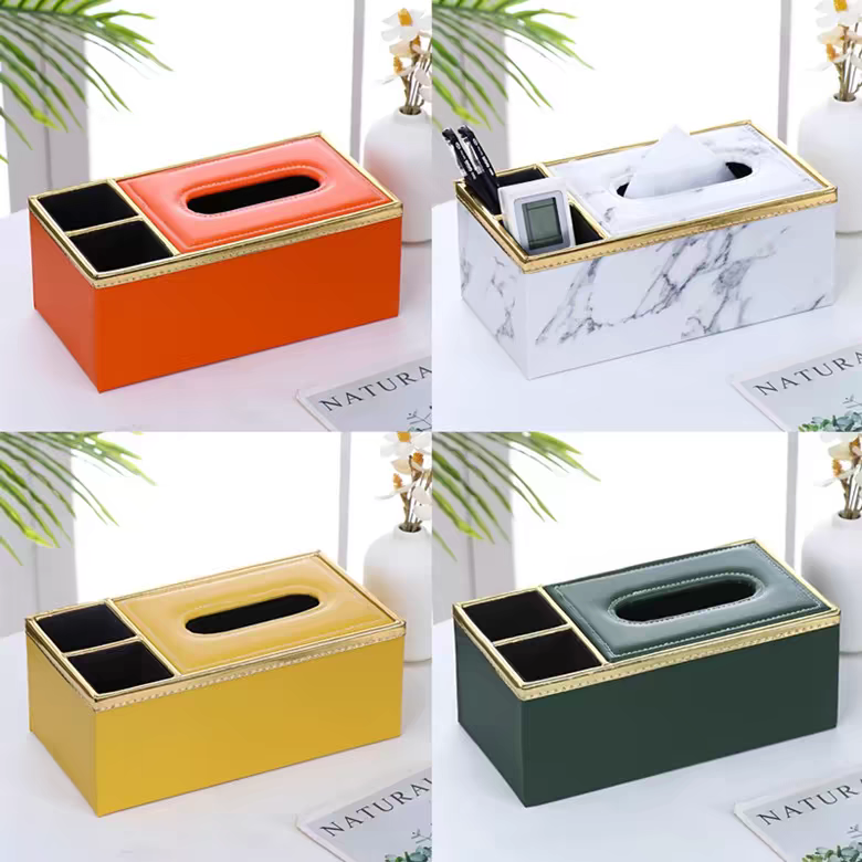 Leather hotel tissue box, restaurant, KTV, hotel, simple tissue box, office advertising, napkin box, customized LOGO detail image 11