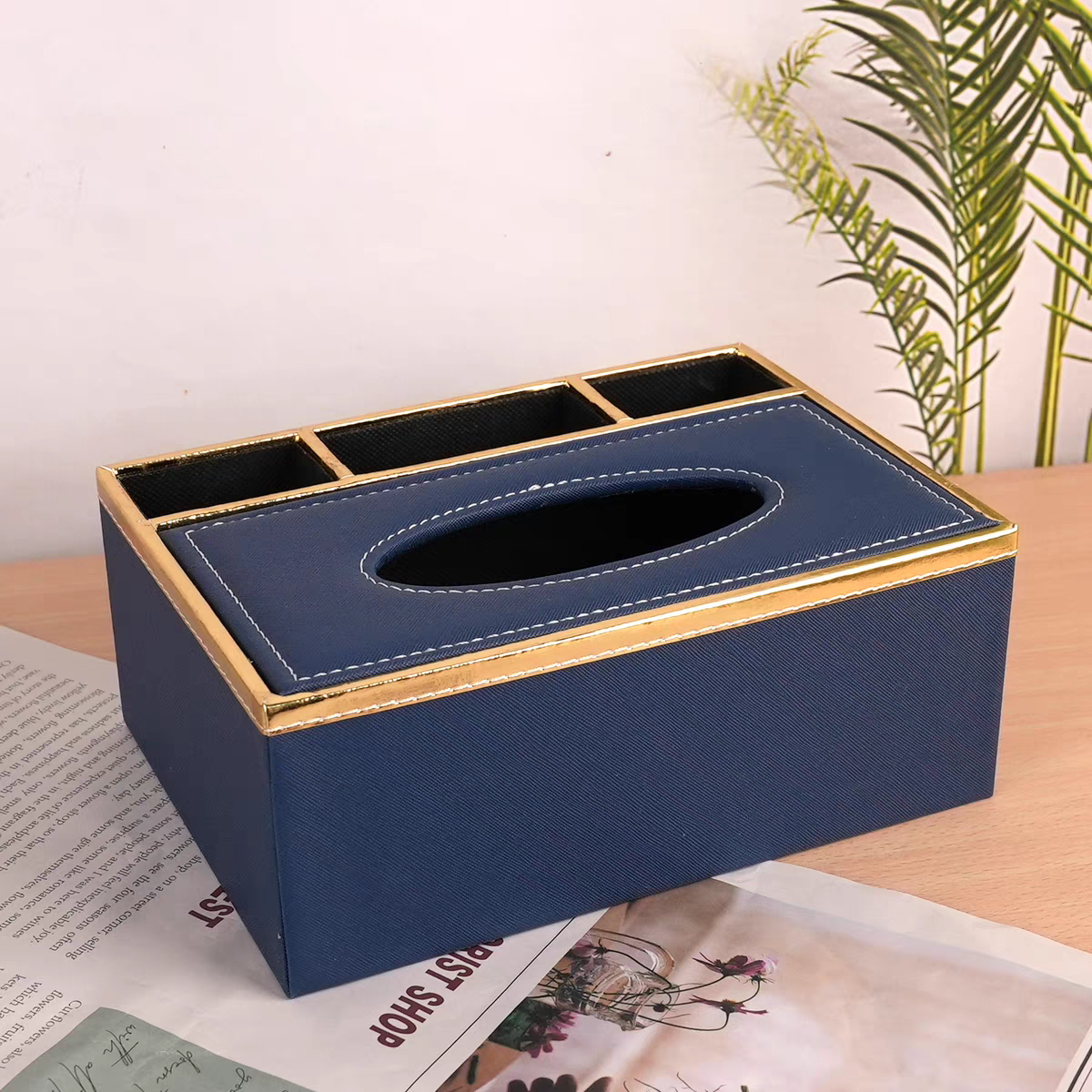 Multi-functional household tissue box, high-end European-style hotel and guesthouse leather tissue box, napkin box, customizable logo detail image 8