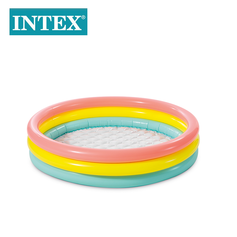Wholesale of INTEX57422 fluorescent three-ring inflatable water pool, children's family ball pool, baby outdoor water play pool Specification image