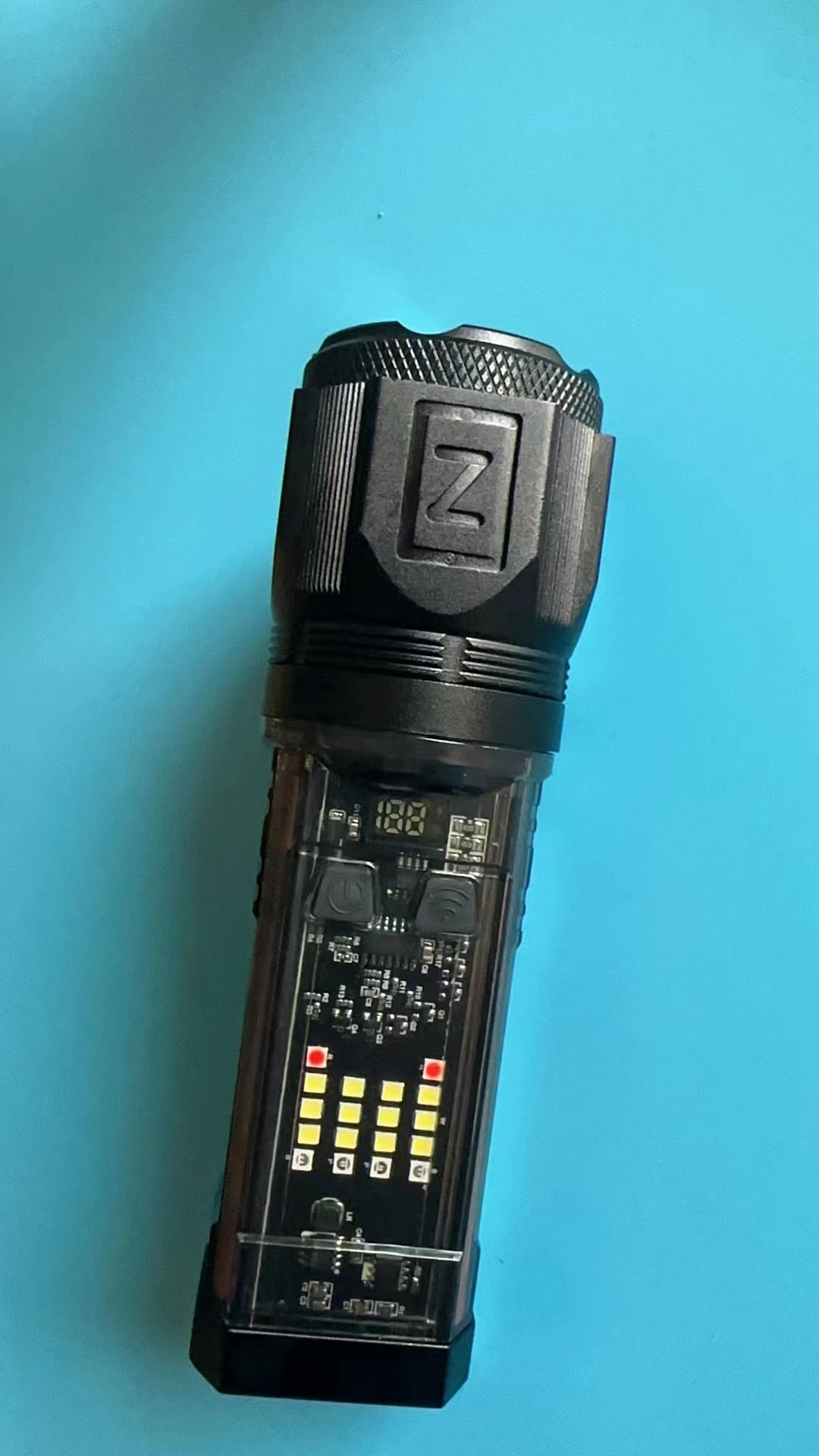 Led Digital Display Handheld Flashlight