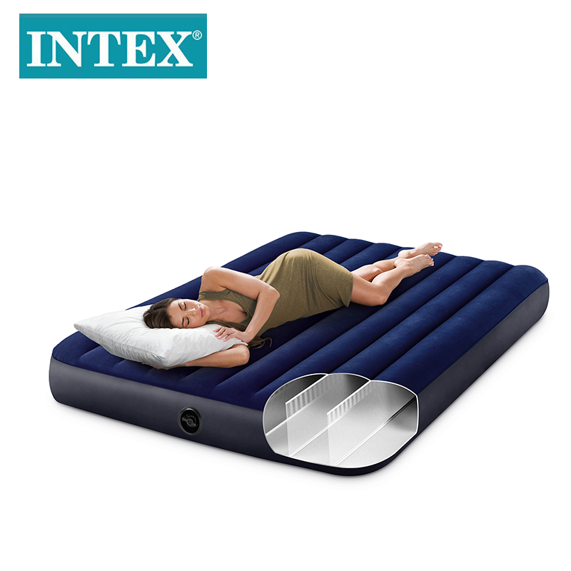 车载床垫/intex/Intex/拉丝充气床白底实物图