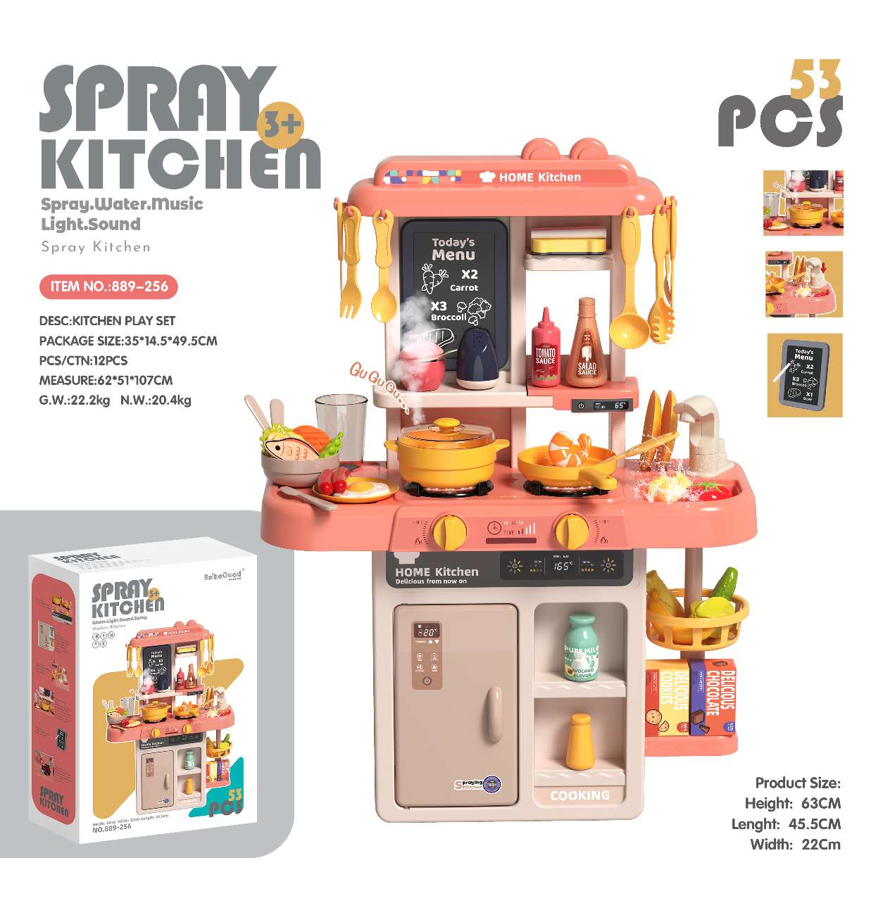 Children's house play kitchen toy set, fruit slicer, glow stick toy, kitchenware, simulated cooking game, endless fun