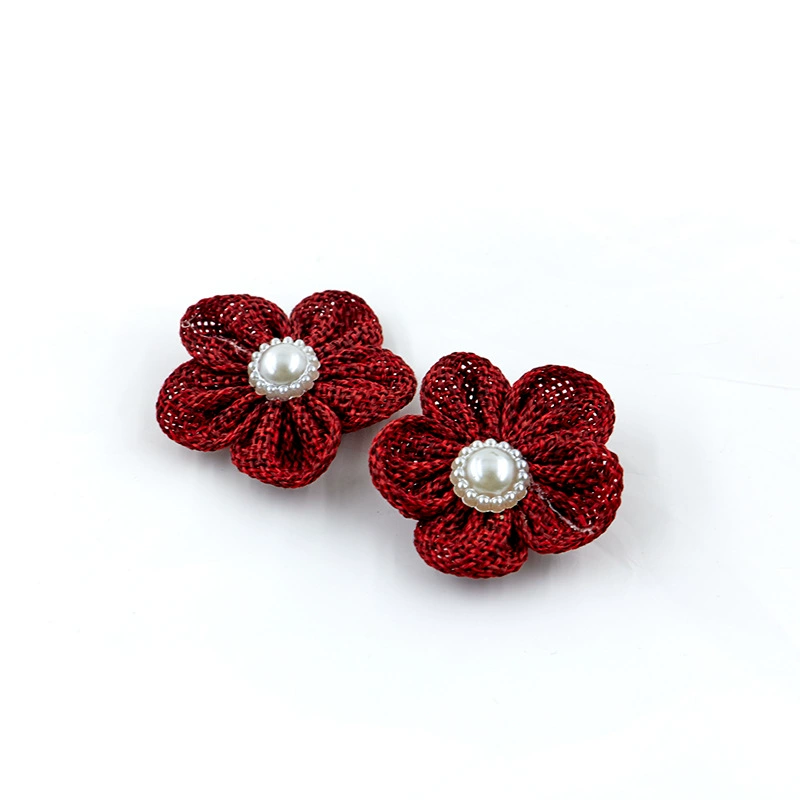 Place an order on your mobile phone or share and collect the best-selling diy accessories, semi-circular pearl imitation linen flowers, five-petal flowers in various colors, factory direct sales Application Scenario