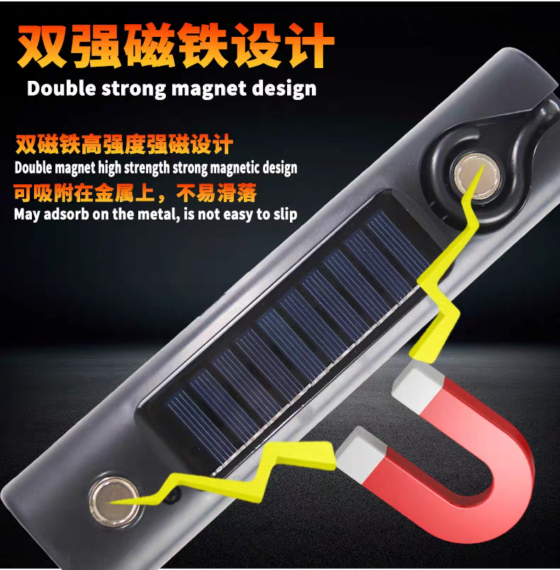 Yadoo Solar Energy Charging Work Light Strong Suction Iron Portable Compartment Mobile Power Outage Outdoor Emergency Lighting Led Lights undefined